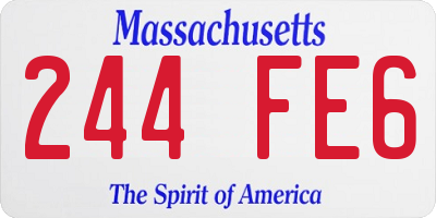 MA license plate 244FE6
