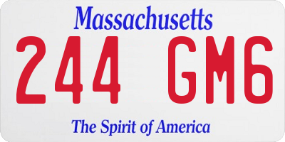 MA license plate 244GM6