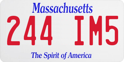 MA license plate 244IM5