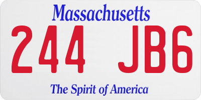 MA license plate 244JB6