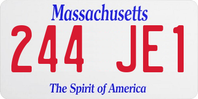 MA license plate 244JE1