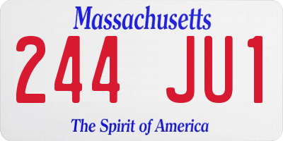 MA license plate 244JU1