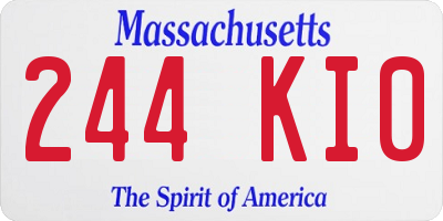 MA license plate 244KI0