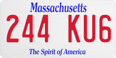 MA license plate 244KU6