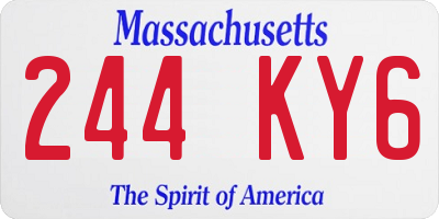MA license plate 244KY6