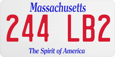 MA license plate 244LB2