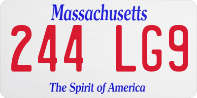 MA license plate 244LG9
