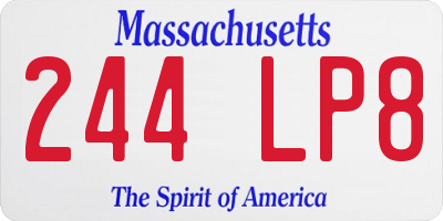 MA license plate 244LP8