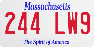 MA license plate 244LW9