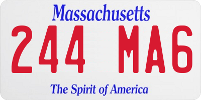 MA license plate 244MA6
