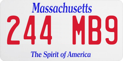 MA license plate 244MB9