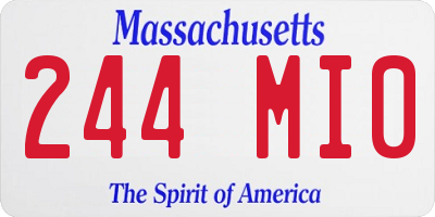 MA license plate 244MI0