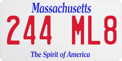 MA license plate 244ML8