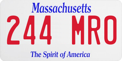 MA license plate 244MR0