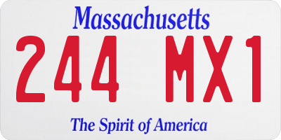 MA license plate 244MX1