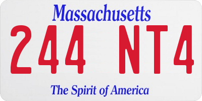 MA license plate 244NT4
