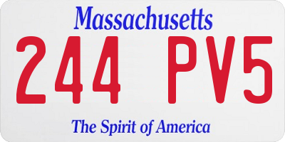 MA license plate 244PV5