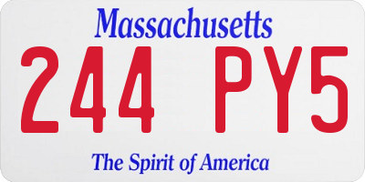 MA license plate 244PY5