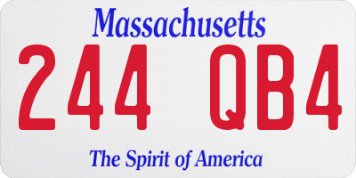 MA license plate 244QB4