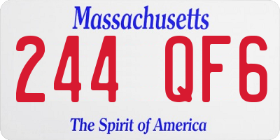 MA license plate 244QF6