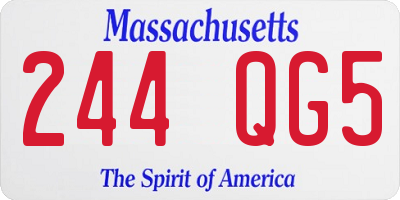 MA license plate 244QG5