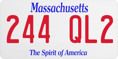 MA license plate 244QL2