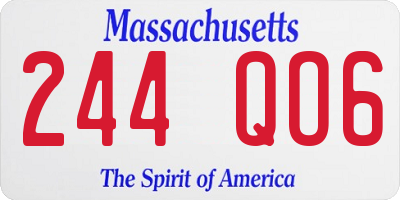 MA license plate 244QO6