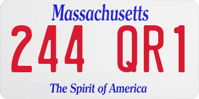 MA license plate 244QR1