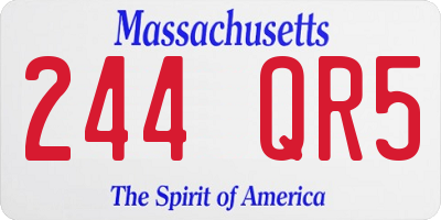 MA license plate 244QR5