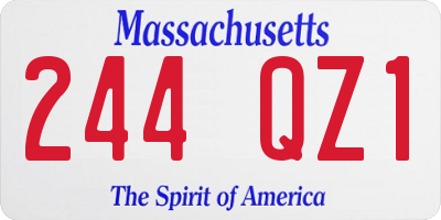 MA license plate 244QZ1