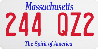 MA license plate 244QZ2