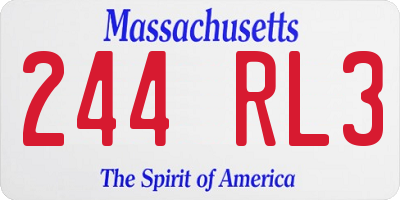 MA license plate 244RL3