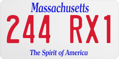 MA license plate 244RX1