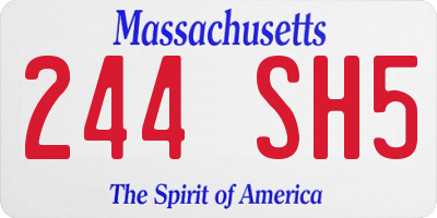 MA license plate 244SH5