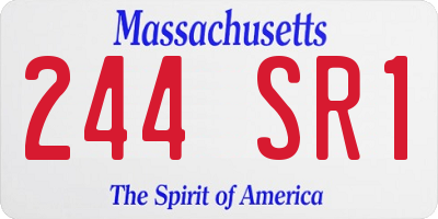 MA license plate 244SR1