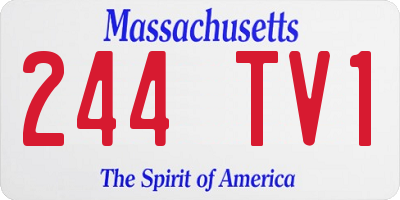MA license plate 244TV1