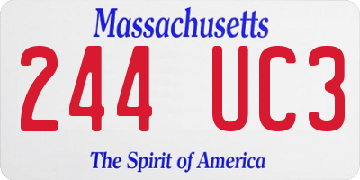 MA license plate 244UC3