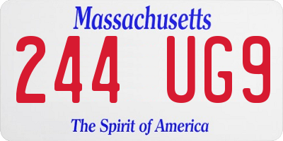 MA license plate 244UG9