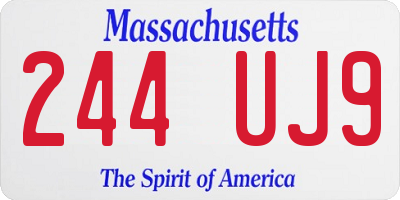 MA license plate 244UJ9
