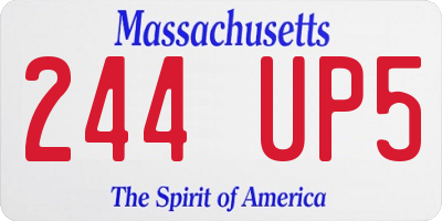 MA license plate 244UP5