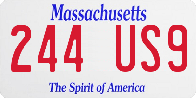 MA license plate 244US9