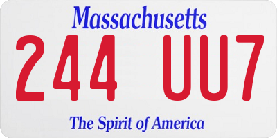 MA license plate 244UU7