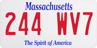 MA license plate 244WV7