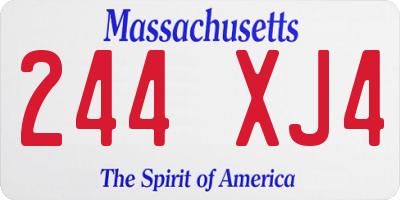 MA license plate 244XJ4
