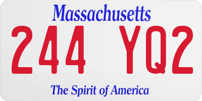 MA license plate 244YQ2