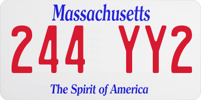 MA license plate 244YY2