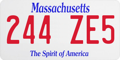 MA license plate 244ZE5