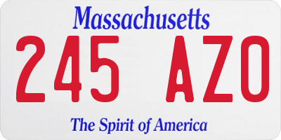 MA license plate 245AZ0