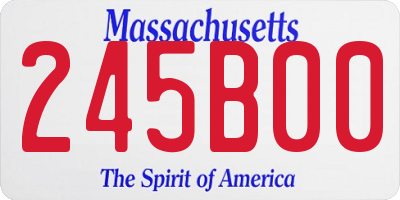 MA license plate 245B00