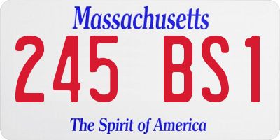 MA license plate 245BS1